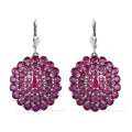 Niassa Ruby (FF) Lever Back Earrings in Platinum Over Sterling Silver 15.80 ctw - Sticky add to cart bar