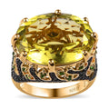 GP Vola Via Italian Garden Collection Premium Brazilian Green Gold Quartz and Multi Gemstone Ring in Vermeil Yellow Gold Over Sterling Silver 19.50 ctw - Sticky add to cart bar