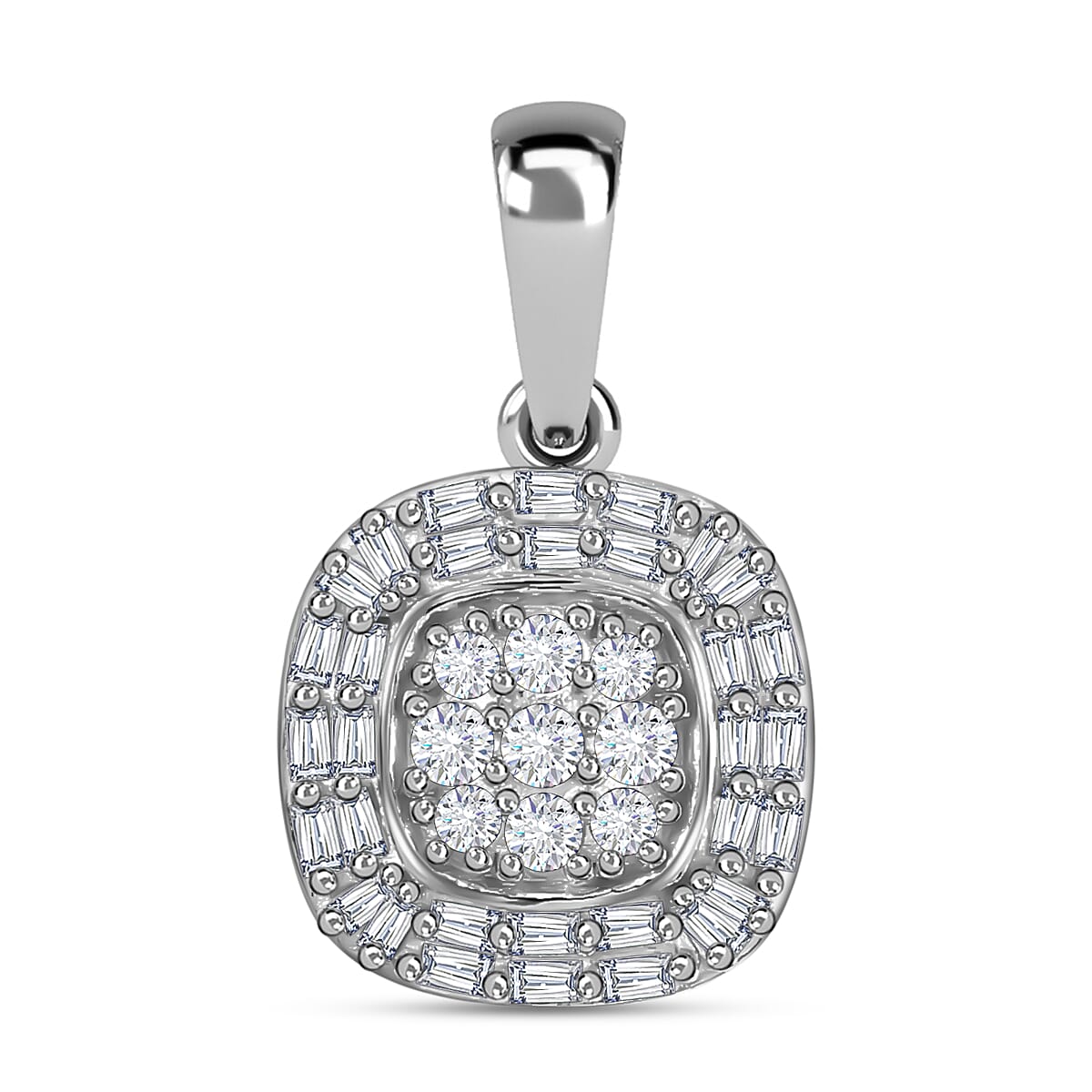Doorbuster Diamond Pendant in Platinum Over Sterling Silver 0.30 ctw