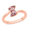 Premium Blush Tourmaline Bypass Ring in Vermeil Rose Gold Over Sterling Silver 0.40 ctw - Sticky add to cart bar