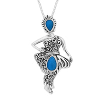Bali Legacy Sleeping Beauty Turquoise 1.80 ctw Ballerina Pendant without Chain in Sterling Silver