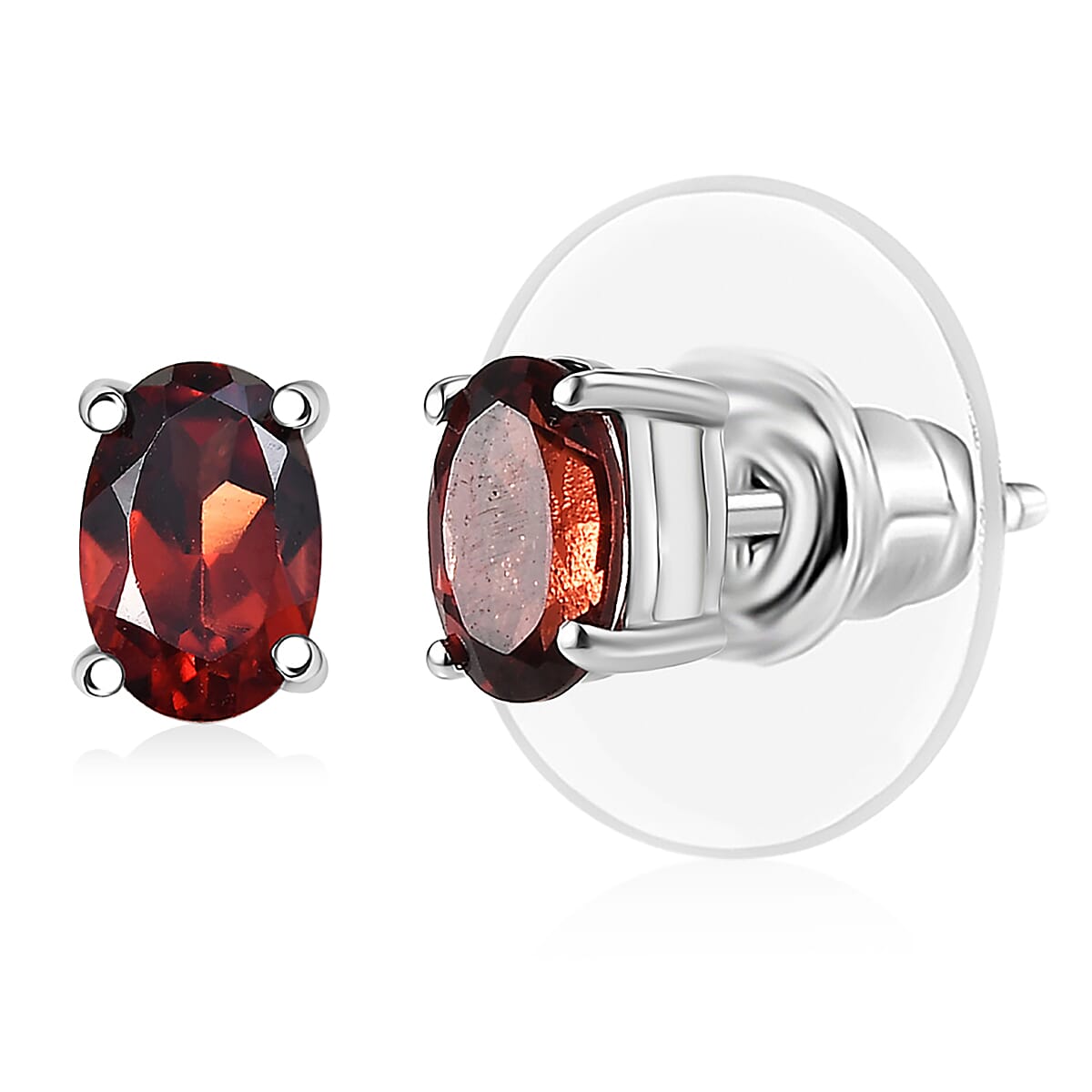EverTrue Mozambique Garnet Earrings in Platinum Bond 1.15 ctw
