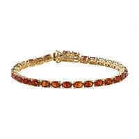 Brazilian Cherry Citrine Tennis Bracelet in Vermeil Yellow Gold Over Sterling Silver (7.25 In) 12.40 ctw