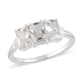 Simulated Diamond 3 Stone Ring in Sterling Silver (Size 10.0) - Sticky add to cart bar