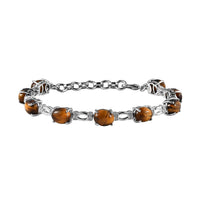Karis Tiger's Eye Bracelet in Platinum Bond (6.50-8.0In) 21.00 ctw