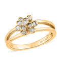 Polki Diamond Flower Ring in 14K YG Over Sterling Silver (Size 6.0) 0.25 ctw - Sticky add to cart bar