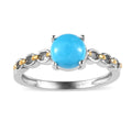 Sleeping Beauty Turquoise Solitaire Ring in 14K YG and Platinum Over Sterling Silver 0.75 ctw - Sticky add to cart bar