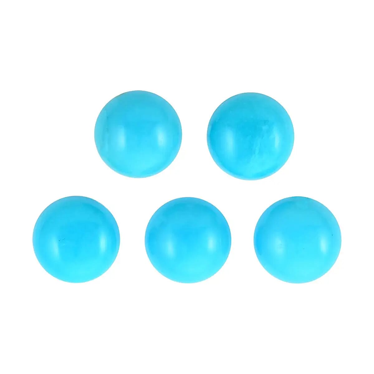 AAAA Sleeping Beauty Turquoise Set of 5 (Rnd 8 mm) 10.00 ctw, Loose Gemstones, Gemstone For Jewelry, Jewelry Stones, Round Turquoise Gems For Jewelry Making
