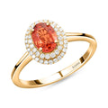 Certified & Appraised Iliana 18K Yellow Gold AAA Yellow Sapphire and G-H SI Diamond Double Halo Ring Size 9.0) 1.25 ctw 1.25 ctw - Sticky add to cart bar
