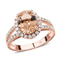 Modani 14K Rose Gold Marropino Morganite and VS Diamond Halo Ring (Del. in 10-12 Days) 2.00 ctw - Sticky add to cart bar