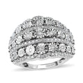 Diamond Galaxy Dome Ring in Platinum Over Sterling Silver - Sticky add to cart bar