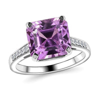 Luxoro 14K White Gold AAAA Patroke Kunzite and G-H I2 Diamond Ring 5.75 ctw