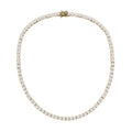 100 Facet Moissanite Tennis Necklace 18 Inches in Vermeil Yellow Gold Over Sterling Silver 36.25 ctw - Sticky add to cart bar