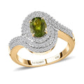 Luxoro 10K Yellow Gold AAA Calabar Tourmaline, Moissanite Ring (Size 7.0) 1.25 ctw - Sticky add to cart bar