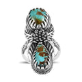 Artisan Crafted Royston Turquoise Ring in Sterling Silver (Size 10.0) 7.50 ctw - Sticky add to cart bar