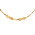 Sunburst Petali and Alternate Mirror Italian Station Necklace in 10K Yellow Gold 18 Inches 2.10 Grams - Sticky add to cart bar