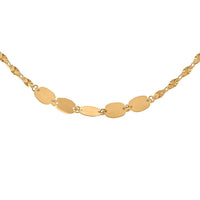 Sunburst Petali and Alternate Mirror Italian Station Necklace in 10K Yellow Gold 18 Inches 2.10 Grams