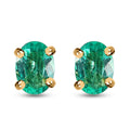 Luxoro 14K Yellow Gold AAA Boyaca Colombian Emerald Solitaire Stud Earrings 0.50 ctw - Sticky add to cart bar
