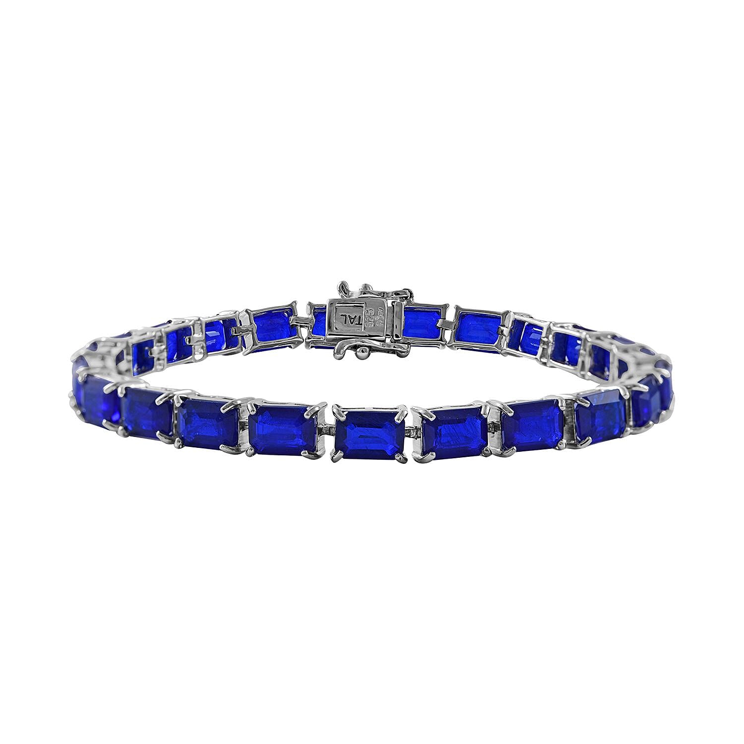 Tanzanian Blue Spinel (DF) Tennis Bracelet in Platinum Over Sterling Silver (7.25 In) 27.25 ctw