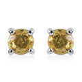 Yellow Sapphire Stud Earrings in Platinum Over Sterling Silver 1.10 ctw - Sticky add to cart bar