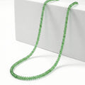 Certified & Appraised Rhapsody 950 Platinum AAAA Tsavorite Garnet Beaded Necklace 18 Inches 60.00 ctw - Sticky add to cart bar