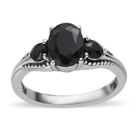 Midnight Sapphire Ring in Stainless Steel 2.15 ctw