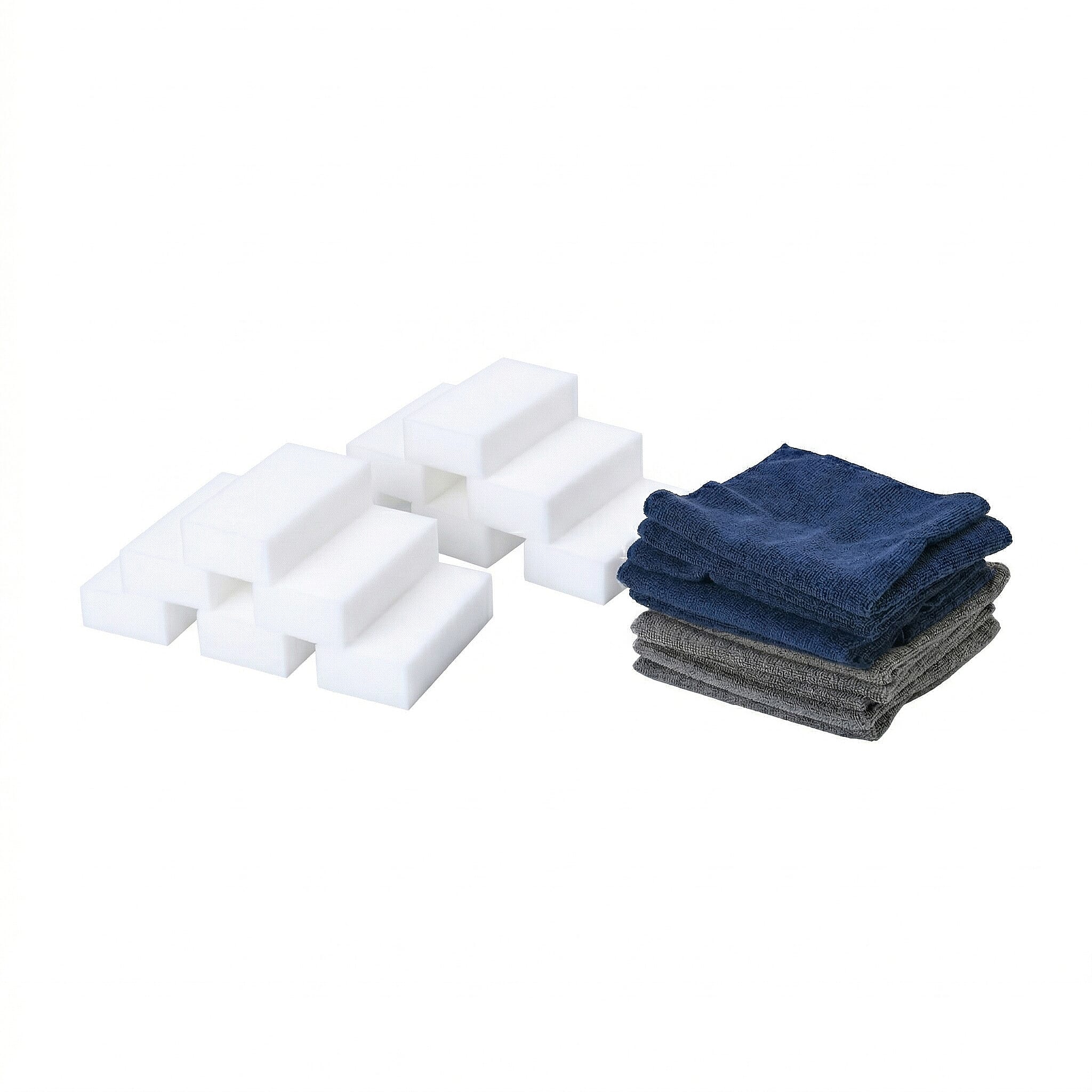 Symphony Home 22pcs Set - 12pcs Multi-Functional Magic Eraser Sponge with 10pcs Microfiber Cleaning Towel