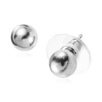 Platinum Over Sterling Silver Solitaire Stud Earringa 1.55 Grams