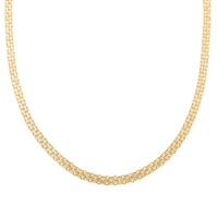 Italian 10K Yellow Gold 2 Strand Bismark Chain Necklace 18 Inches 5.20 Grams
