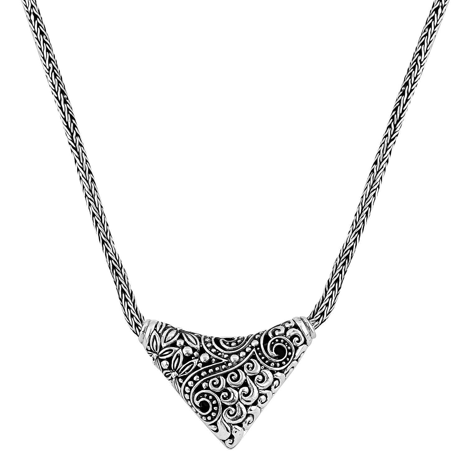 Doorbuster Bali Legacy Sterling Silver Necklace (22 Inches) with Extender (25.60 g)