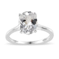 White Topaz Solitaire Ring in Sterling Silver (Size 10.0) 2.15 ctw - Sticky add to cart bar