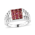 Natural Calabar Pink Tourmaline Men's Ring in Platinum Over Sterling Silver (Size 10) 1.10 ctw - Sticky add to cart bar