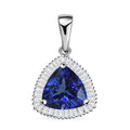 Rhapsody 950 Platinum AAAA Tanzanite and E-F VS2 Diamond Halo Pendant 4.10 ctw - Sticky add to cart bar