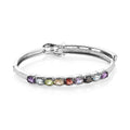 Multi Gemstone 4.30 ctw Bangle Bracelet in Stainless Steel (6.50 In) - Sticky add to cart bar