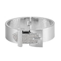 Austrian Crystal Buckle Bracelet in Silvertone (6.75 in) - Sticky add to cart bar