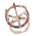 Luxoro 14K Rose Gold AAA Morro Redondo Pink Tourmaline and G-H I2 Diamond Mounting Ring (Size 7.0) 10.80 Grams 1.50 ctw (Ovl 29.4x20.4 mm) - Sticky add to cart bar