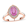 Luxoro 14K Rose Gold AAA Madagascar Pink Sapphire and G-H I2 Diamond Ring 1.50 ctw - Sticky add to cart bar