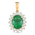 Certified & Appraised Iliana AAA Kagem Zambian Emerald and G-H SI Diamond 2.15 ctw Pendant without Chain in 18K Yellow Gold - Sticky add to cart bar