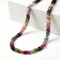 Certified & Appraised Rhapsody 950 Platinum AAAA Multi-Tourmaline Beaded Graduated Necklace 18 Inches with 2 Inch Extender 165.00 ctw - Sticky add to cart bar