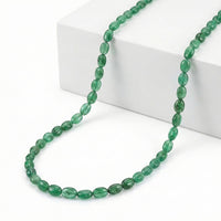 Certified & Appraised Rhapsody 950 Platinum AAAA Kagem Zambian Emerald Beaded Graduation Necklace 18 Inches 40.00 ctw