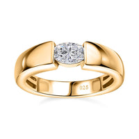 Moissanite 0.45 ctw Ring in Vermeil YG Over Sterling Silver (Size 6.5)