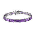 African Amethyst Tennis Bracelet in Platinum Over Sterling Silver (6.50 In) 25.00 ctw - Sticky add to cart bar