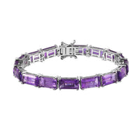 African Amethyst Tennis Bracelet in Platinum Over Sterling Silver (6.50 In) 25.00 ctw