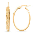 Italian 10K Yellow Gold Oval Hoop Earrings 1.70 Grams - Sticky add to cart bar