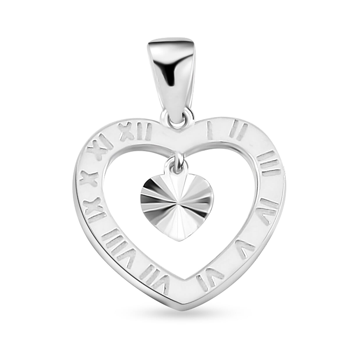 950 Platinum Heart Pendant 2.65 Grams