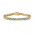 Bali Legacy Ethiopian Welo Opal and Chrome Diopside Bracelet in Vermeil Yellow Gold Over Sterling Silver (8.00 In) 9.60 ctw - Sticky add to cart bar