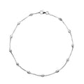 Sterling Silver Oval Station Beads Anklet (10 In) 2.50 Grams - Sticky add to cart bar