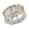 14K Yellow Gold Over and Rhodium Over Sterling Silver Ring 3 Grams - Sticky add to cart bar