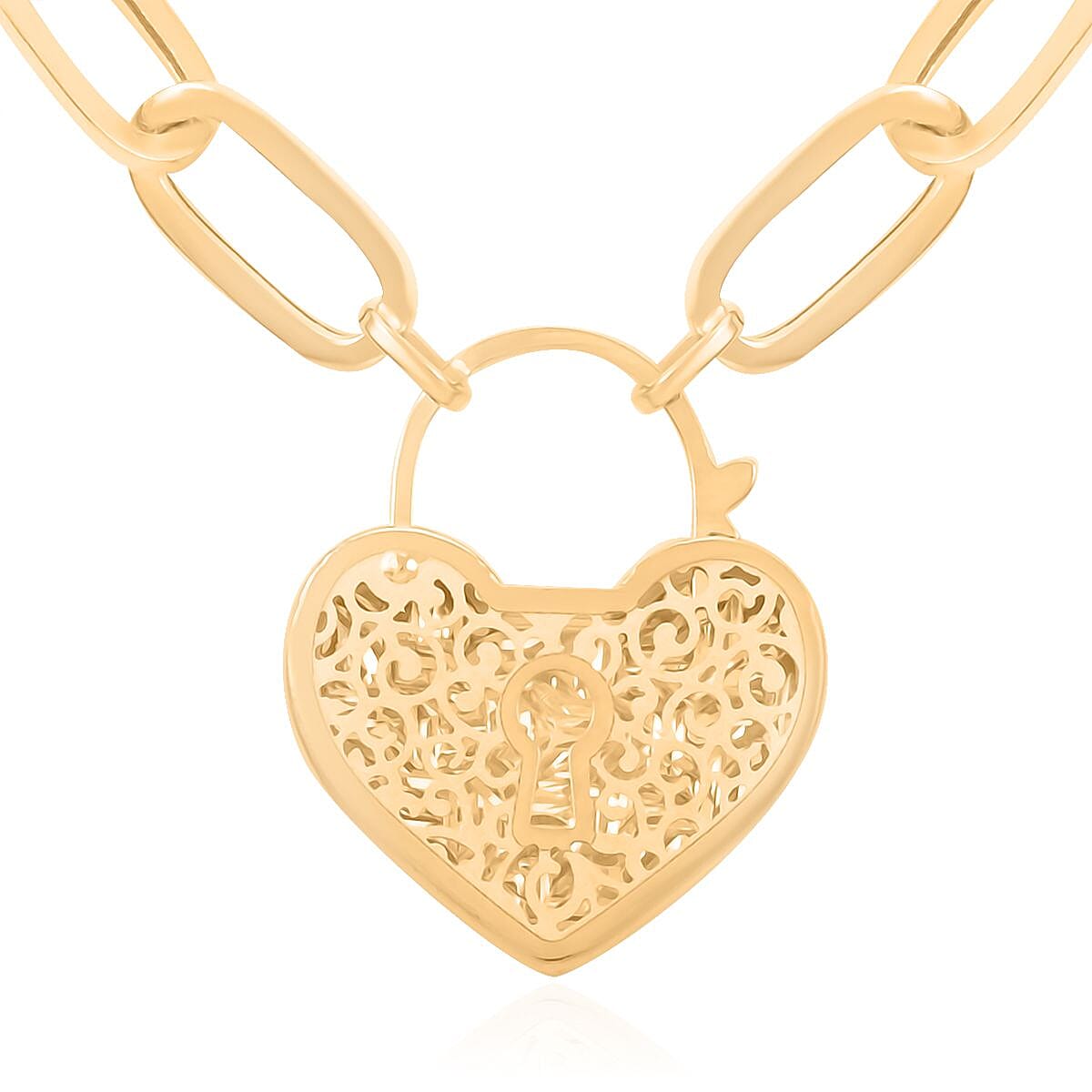 Cuore Paperclip Italian 10K Yellow Gold Necklace 20 Inches 6.50 Grams
