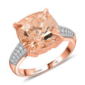 Luxoro 14K Rose Gold AAA Marropino Morganite, Diamond (G-H, I2) (0.45 cts) Ring (Size 10.0) 6.80 ctw - Sticky add to cart bar